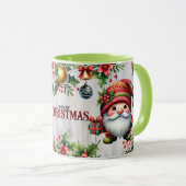 Festive Merry Christmas Gnome Mok (Voorkant rechts)