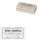 Festive Merry Christmas greeting return address Rubberstempel (Gestempeld)
