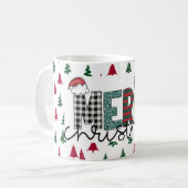 Festive "MERRY Christmas" Pattern Mug (Devant gauche)