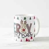Festive "MERRY Christmas" Pattern Mug  Koffiemok (Voorkant rechts)