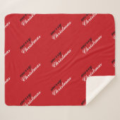 Festive Merry Christmas Patterned Sherpa Deken (Voorkant (horizontaal))