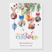 Festive Merry Christmas Pine & Baubles 4 Photo (Voorkant)