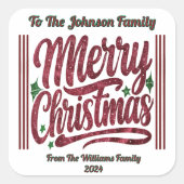 Festive Merry Christmas Sticker (Devant)