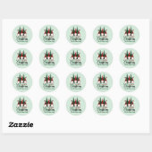 festive Merry Kerstgnomen toevoegen naam Ronde Sticker (Vel)