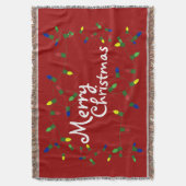 Festive Merry-kerstlampjes Throw Blanket Deken (Voorkant Verticaal)