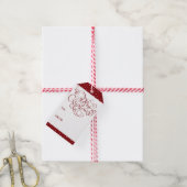 Festive Merry Kerstmis Fancy script Uw kleur Cadeaulabel (Met Touw)