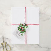Festive Merry Kerstmis Holly Berries Cadeaulabel (Met Touw)