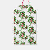 Festive Merry Kerstmis Holly Berries Cadeaulabel (Achterkant)