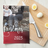 Festive Merry Kerstmis met foto van Y Theedoek (Quarter Fold)