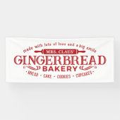 Festive mevrouw Claus Gingerbrood Bakery business Spandoek (Horizontaal)