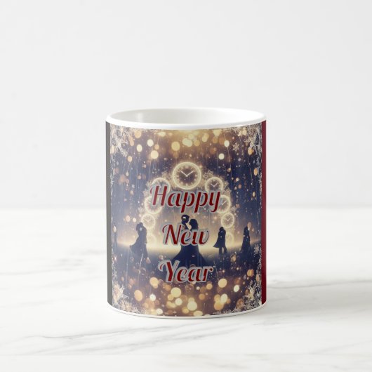 Festive Midnight Clock Happy New Year Mug (Centre)
