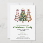 Festive minimalist leopard Christmas tree invite Kaart (Voorkant)