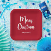 Festive-minimalistisch kerstscript papieren bordje (Feest)