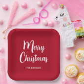 Festive-minimalistisch kerstscript papieren bordje (Feest)