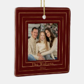 Festive Modern Gold Holiday Keepomwille Ceramic Ba Keramisch Ornament (Rechts)