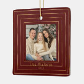 Festive Modern Gold Holiday Keepomwille Ceramic Ba Keramisch Ornament (Links)