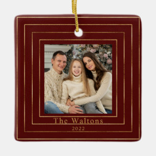 Festive Modern Gold Holiday Keepomwille Ceramic Ba Keramisch Ornament