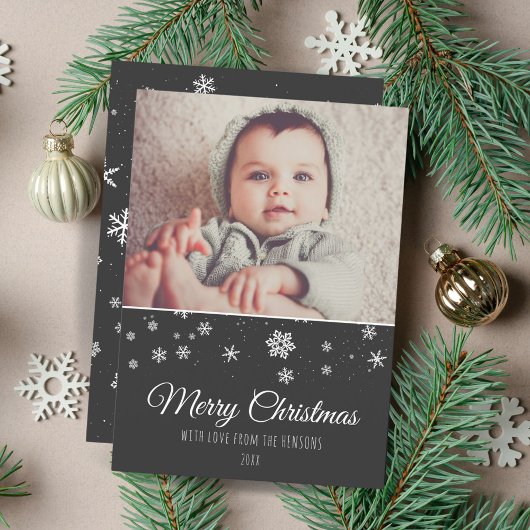 Festive Modern Merry kerstfoto Kaart