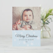Festive Modern Merry kerstfoto Kaart (Staand voorkant)