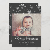 Festive Modern Merry kerstfoto Kaart (Voorkant / Achterkant)