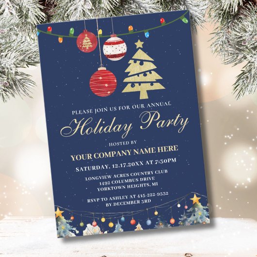 Festive moderne Business Fêtes Invitation
