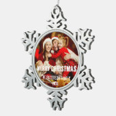 Festive moderne Joyeux Noël Ornement photo (Vue impression)