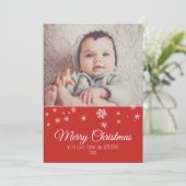 Festive moderne Joyeux Noël Photo Carte de vacance (Debout devant)