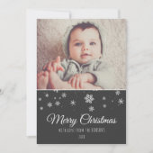 Festive moderne Joyeux Noël Photo Carte de vacance (Devant)