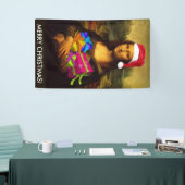 Festive Mona Lisa Santa Claus Spandoek (Beurs)