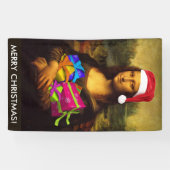 Festive Mona Lisa Santa Claus Spandoek (Horizontaal)