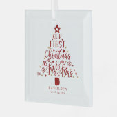 Festive Mr. en Mrs. Newly Weds kerstboom Glas Ornament (Voorkant links)