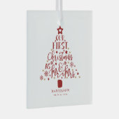 Festive Mr. en Mrs. Newly Weds kerstboom Glas Ornament (Voorkant Rechts)