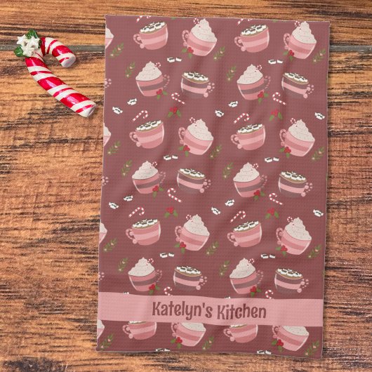 Festive Mugs de cacao Motif Serviettes de cuisine 