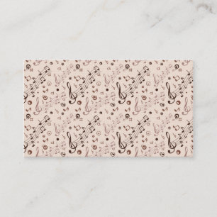 Festive Musical Notes, Bars & Symbols Visitekaartje