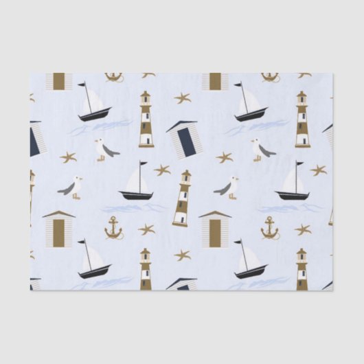 Festive Nautical Print Tissuepapier (Voorkant)