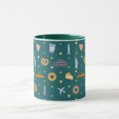 Festive New York City Pattern Christmas Green Mok (Midden)
