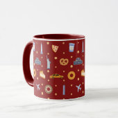 Festive New York City Pattern Christmas Red Mok (Voorkant links)