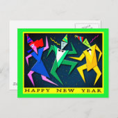 Festive nieuwjaarsprogramma briefkaart (Voorkant / Achterkant)