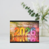 Festive nieuwjaarsprogramma briefkaart (Staand voorkant)