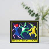 Festive nieuwjaarsprogramma briefkaart (Staand voorkant)