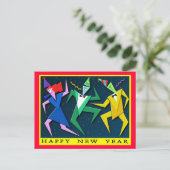 Festive nieuwjaarsprogramma briefkaart (Staand voorkant)