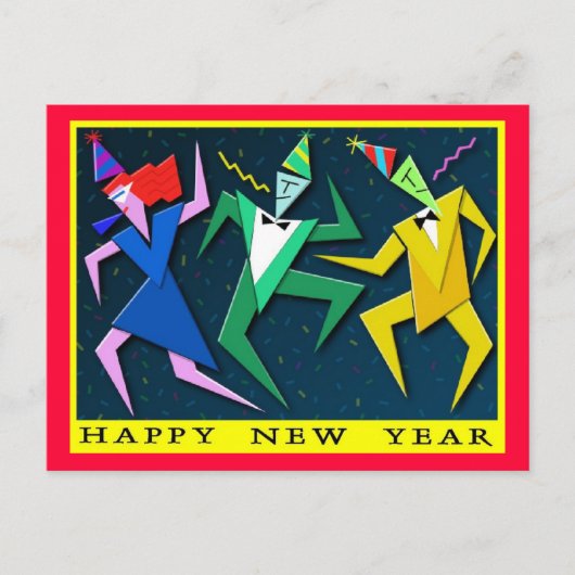Festive nieuwjaarsprogramma briefkaart (Voorkant)