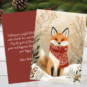 Festive Noël Carte de voeux Noël Renard de Noël