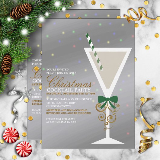Festive Noël Cocktail Fête Invitation