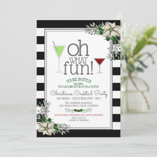 Festive Noël Cocktail Fête Invitation (Debout devant)