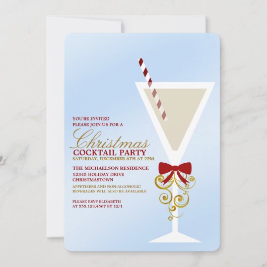 Festive Noël Cocktail Invitations (Devant)