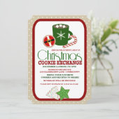 Festive Noël Cookie Exchange Party Invitation (Debout devant)