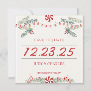 Festive Noël Enregistrer les cartes de dates
