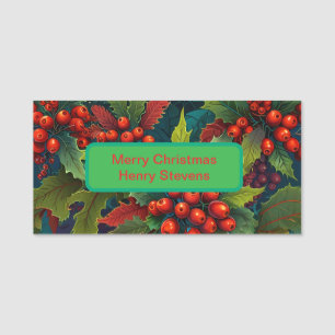 Festive Noël Holly Nom Badge