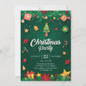 Festive Noël Invitation avec ornements (Devant)